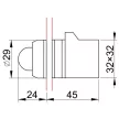 TRACON NYLBV874P - Jelzőlámpa, műanyag testű, piros, transzformátorral 0,4A/400V AC, d=22mm, IP42, NYGI6