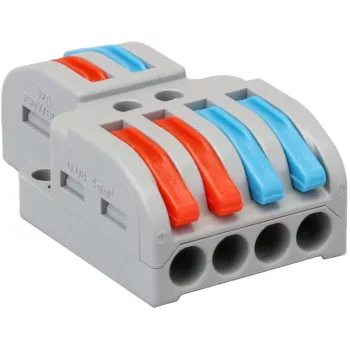   TRACON OVO2P24 - Többpólusú csavar nélküli vezetékösszekötő, nyitható 0,5-4mm2, 32A, 400VAC 2P