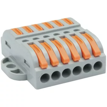   TRACON OVOFT66 - Csavar nélküli vezetékösszekötő, toldó, nyitható 0,5-4mm2, 32A, 400VAC 6P