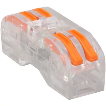   TRACON OVOTT22 - Csavar nélküli vezetékösszekötő, toldó, nyitható, átlátszó 0,5-4mm2, 32A, 400VAC 2P