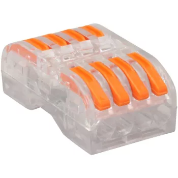   TRACON OVOTT44 - Csavar nélküli vezetékösszekötő, toldó, nyitható, átlátszó 0,5-4mm2, 32A, 400VAC 4P