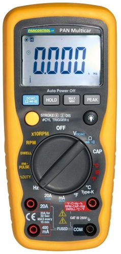 TRACON PANMULTICAR - Gépjármű teszter ACV/DCV, ACA/DCA, R, C, Hz, °C, Infra