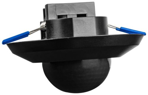 TRACON PRS47BL - Jelenlétérzékelő, fekete 230V, 50Hz, 360°, 1000W, 1-20m, 10s-30min, 3-2000lux, IP44