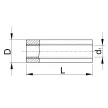 TRACON PTH - Szigetelt toldóhüvely, ónozott elektrolitréz, piros 1,5mm2, (L=25mm, d1=2,1mm), PVC