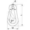 TRACON RKARA6 - Karabiner, rugós, acél d=6mm, 800N