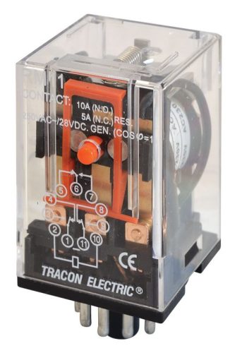 TRACON RM11-110AC - Ipari relé 110V AC / 3×CO, (3A, 230V AC / 28V DC)