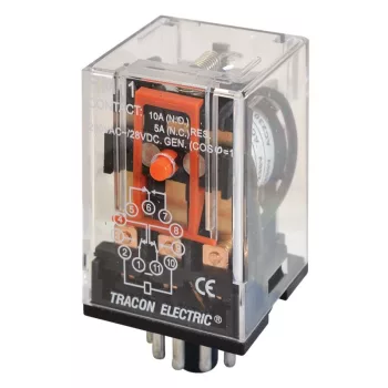   TRACON RM11-12AC - Ipari relé 12V AC / 3×CO, (3A, 230V AC / 28V DC)