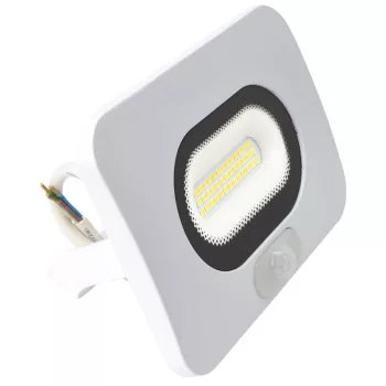   TRACON RSMDLFM30 - Fehér SMD fényvető mozgásérzékelővel 30W, 4000K, IP65, 220-240V AC, 2700lm,110°, 3-10m, EEI=F