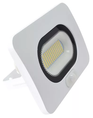 TRACON RSMDLFM50 - SMD fényvető mozgásérzékelővel, fehér 50W, 4000K, IP65, 220-240V AC, 4000lm, 110°, 3-10m, EEI=G