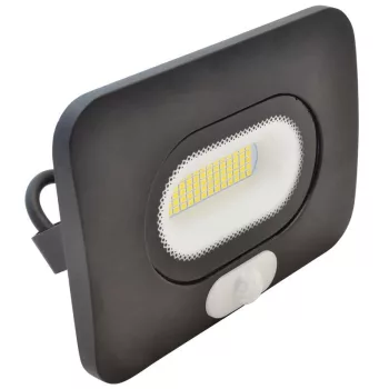   TRACON RSMDLM10 - SMD fényvető mozgásérzékelővel, fekete 220-240V AC, 10W, 4000K, IP65, 800lm, 110°, 3-10m, EEI=G