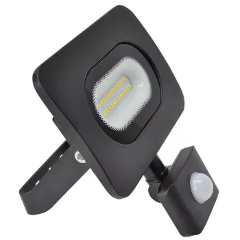   TRACON RSMDLM10H - SMD fényvető mozgásérzékelővel, fekete 220-240V,10W,4000K,IP65, 800lm,120°, 10s-7min, 3-10m, EEI=G