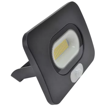   TRACON RSMDLM30 - Fekete SMD fényvető mozgásérzékelővel 30W, 4000K, IP65, 220-240V AC, 2700lm, 110°, 3-10m, EEI=F