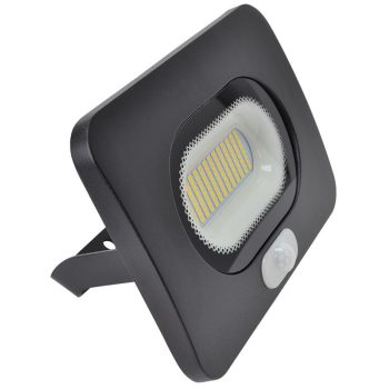   TRACON RSMDLM50 - SMD fényvető mozgásérzékelővel, fekete 220-240V AC, 50W, 4000K, IP65, 4000lm, 110°, 3-10m, EEI=G