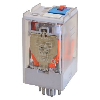   TRACON RT08-12AC - Ipari teljesítmény relé 12V AC / 2×CO (10A, 230V AC / 28V DC)