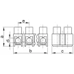 TRACON S5A-H-L - Flex. nyomólemezes sorozatkapocs, H profil, 12 tag, natúr 4mm2, 450VAC, 25A, PP