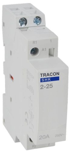 TRACON SHK2-25 - Installációs kontaktor 230V AC, 50Hz, 1 Mod, 2×NO AC1/AC7a, 25A