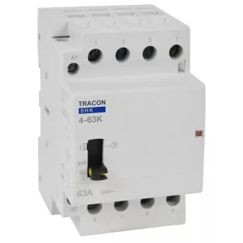  TRACON SHK4-63K - Installációs kontaktor 230V AC, 50Hz, 3 Mod, 4×NO, AC1/AC7a, 63A