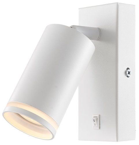 TRACON SPGU10LFW - Oldalfali állítható spot lámpatest, fehér, kapcsolóval 100-240VAC, 50Hz, 1xGU10, max.35W