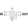 TRACON SSTM-03 - Relés biztonsági kapcsoló, bepattintható, fekete kerettel 4PIN, 230VAC, 12A/AC3, IP54, 6,3×0,8