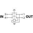 TRACON SSTM-03 - Relés biztonsági kapcsoló, bepattintható, fekete kerettel 4PIN, 230VAC, 12A/AC3, IP54, 6,3×0,8