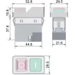 TRACON SSTM-03 - Relés biztonsági kapcsoló, bepattintható, fekete kerettel 4PIN, 230VAC, 12A/AC3, IP54, 6,3×0,8