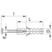 TRACON T6CS-PA - Normál tipli+csavar, szürke M6×30mm, PA6.6