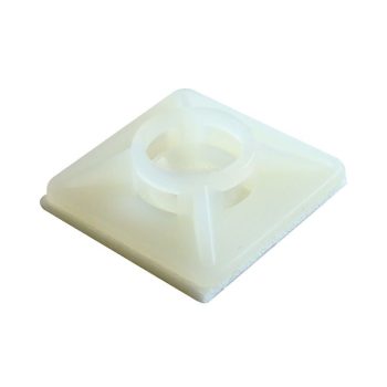   TRACON TALP190 - Öntapadós/csavarozható, 4oldalt fűzhető kötegelő talp,natúr 20×20mm, d=2,9mm, PA6.6