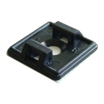   TRACON TALP191-2 - Öntapadós/csavarozható, 2oldalt fűzhető kötegelő talp,fekete 18,7×18,7mm, d=4,4mm,PA6.6