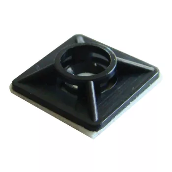   TRACON TALP191 - Öntapadós/csavarozható, 4oldalt fűzhető kötegelő talp,fekete 20×20mm, d=2,9mm, PA6.6