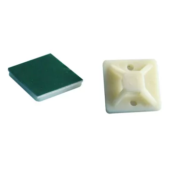   TRACON TALP270 - Öntapadós/csavarozható, 4oldalt fűzhető kötegelő talp, natúr 25×25mm, d=3,5mm, PA6.6