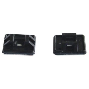   TRACON TALP271-2 - Öntapadós/csavarozható, 2oldalt fűzhető kötegelő talp,fekete 26,5×26,5mm, d=4,3mm, PA6.6
