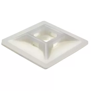   TRACON TALP280 - Öntapadós/csavarozható, 4oldalt fűzhető kötegelő talp,natúr 28×28mm, d=5,7mm, PA6.6, 3M