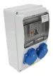 TRACON TDB02-6MV - Csatlakozó doboz védelemmel, vezetékezett, készre szerelt Prot.:RCBO,Out:2×SCHUKO