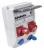 TRACON TDB12-12MVSK - Csatlakozó doboz védelemmel, vezetékezett, készre szerelt Prot.:RCCB,MCB,Out:2×FRENCH+1×32A(3P+N+E)+1×16A(3P+N+E)