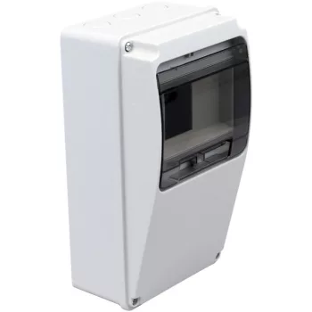   TRACON TDB231377 - Üres ipari csatlakozódoboz szerelősínnel, ABS 6 mod, H×W×D=230×130×105mm, IP55