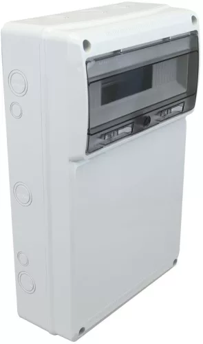 TRACON TDB503315 - Üres ipari csatlakozódoboz szerelősínnel, ABS 16 mod, H×W×D=505×330×150mm, IP65
