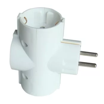   TRACON TDUGO - Többférőhelyes átalakító csatlakozó, normál, fehér 3×SCHUKO, max.16A, 250V