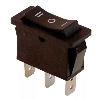   TRACON TES-12 - Készülékkapcsoló, háromállású, fekete (I-0-II felirat) 16(6)A, 250V AC