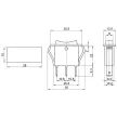 TRACON TES-12 - Készülékkapcsoló, háromállású, fekete (I-0-II felirat) 16(6)A, 250V AC