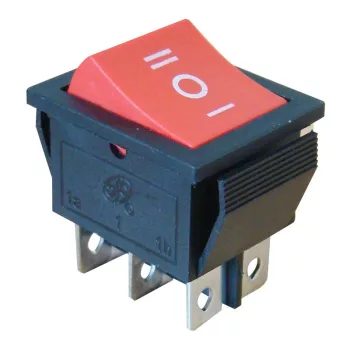   TRACON TES-52 - Készülékkapcsoló, háromállású, piros, I-0-II felirattal 16(6)A, 250V AC
