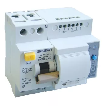   TRACON TFIG2-80300 - Áram-védőkapcsoló visszakapcsoló automatikával, 2 pólusú 80A, 300mA, 10kA, A / AC