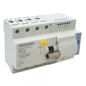   TRACON TFIG4-80100 - Áram-védőkapcsoló visszakapcsoló automatikával, 4 pólusú 80A, 100mA, 10kA, A / AC