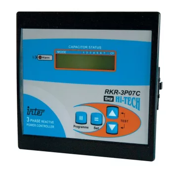   TRACON TFJA-03 - Fázisjavító automatika, háromfázisú, 7 kondenzátor telephez 144×144mm