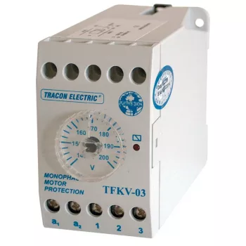   TRACON TFKV-03 - Védőrelé, feszültségcsökkenési 1 fázisú rendszerhez 230V AC, 140-200V/240V AC, 5A/250V AC