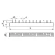 TRACON TFSS-1+N - Soroló sín - csapos kivitelű max.63A, 230/400VAC, 1P+N,54modul, 1m