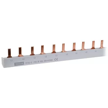   TRACON TFSS-2 - Soroló sín - csapos kivitelű max.63A, 230/400VAC, 2P, 56modul, 1m