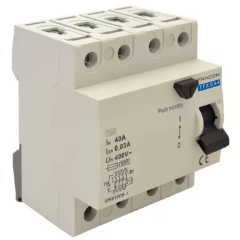   TRACON TFXGA4-25030 - Áram-védőkapcsoló, 4 pólusú G/A 25A, 30mA, 10kA, G/A (ÖVE E 8601)