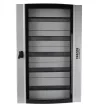TRACON TGE609020 - Ívelt biztonsági üvegajtós fémelosztószekrény 600×900×200mm / 120M (5×24 mod)