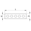 TRACON THCS35 - Szigeteletlen toldóhüvely csavarral, ónozott 35mm2, (d1=8,5mm, L=45mm)