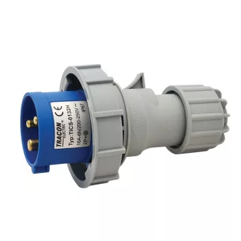   TRACON TICS-0132H - Ipari csatlakozó dugó, fokozott védelemmel 16A, 250V, 2P+E, 6h, IP67